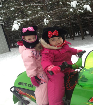 The youngest enjoy snowmobiling also.